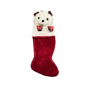 Lees 1987 Mac Bear Christmas Stocking 22" Plush 3D Stuffed Animal